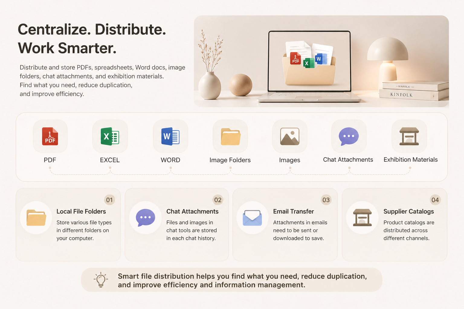 Scattered supplier file sources background illustration